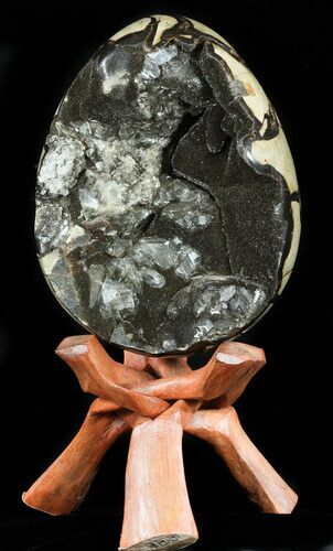 Septarian Dragon Egg Geode - Crystal Filled #50828